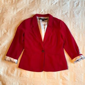 Red Kensie Blazer with polka dot lining